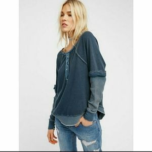 Free People Jaxon Henley Layered Oversized Slouchy